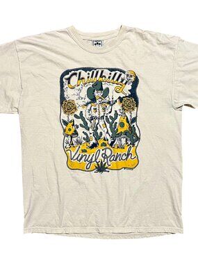 Chillbilly Vinyl Ranch Weed Stoner Mushrooms Graphic T-Shirt, Men's XL